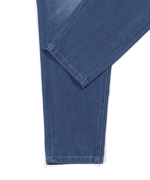 デニム・ジーパン UNISEX balloon fit side pin tuck wide denim pants black blue atelier SOMETHING/アトリエサムシング TLEB BALLOON DENIM