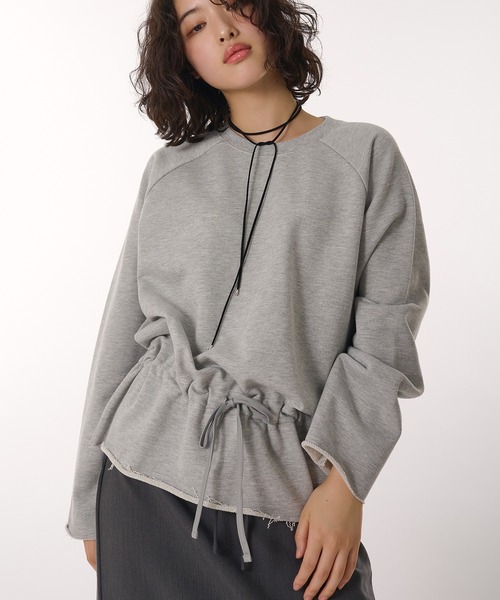 MUHET（ミュエータ） トレーナー スウェット gathered hem sweatshirt
