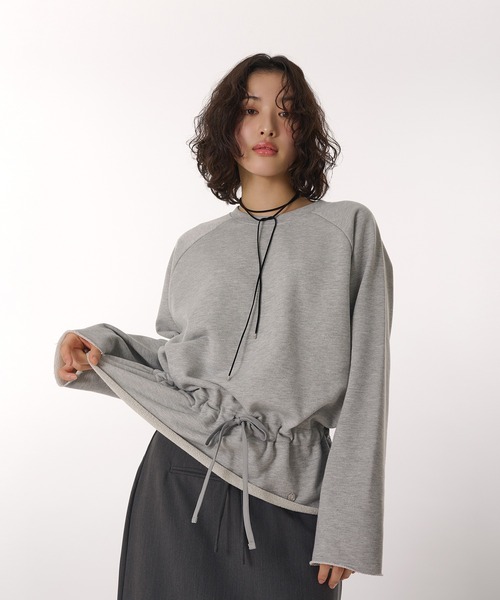 トレーナー/スウェット MEER.   Waist gather tops MUHET（ミュエータ） トレーナー スウェット gathered hem sweatshirt