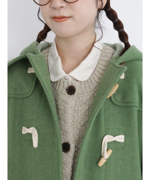 Samansa Mos2（サマンサモスモス） ダッフルコート フリ- グリーン