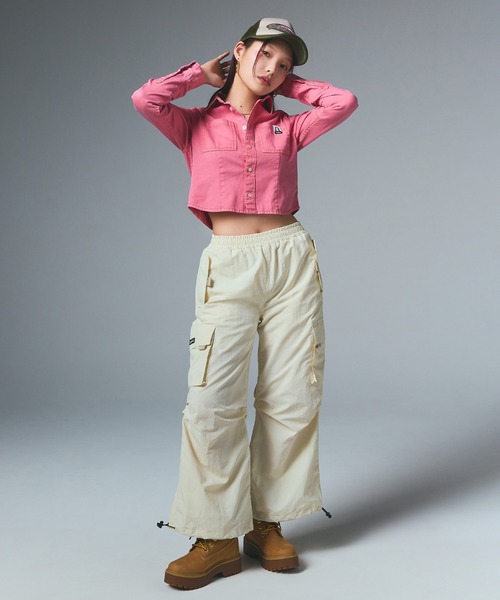 X-girl ブラウス シャツ FADED FACE L/S SHIRT レディース