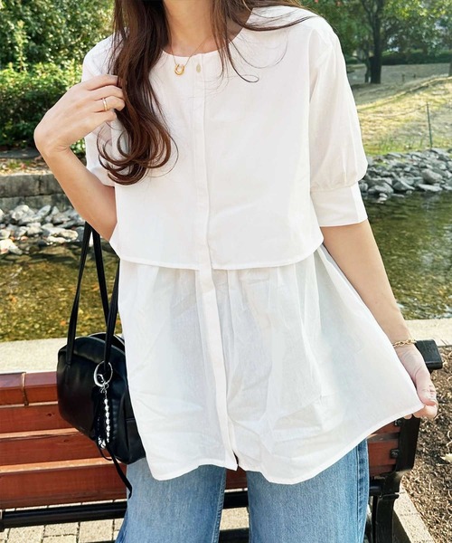 GeeRA（ジーラ） ブラウス シャツ 夏のモテコーデに。羽織にもなる