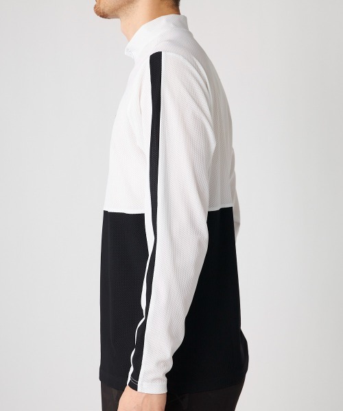 【値下げ】LOUDMOUTH ラウドマウス ハーフジップ モックネックシャツ シャツ LOUDMOUTH/ラウドマウス ゴルフウェア ブランド ロゴ 刺繍 切替