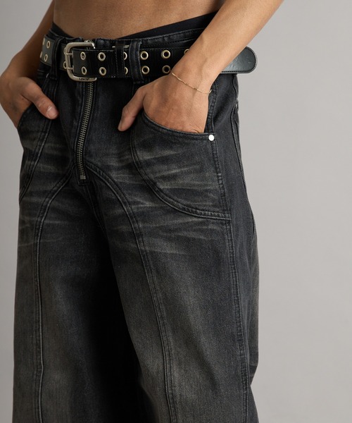 ANDER HUNK ジーンズ Overdyed Wide Flare Denim Pants/オーバー