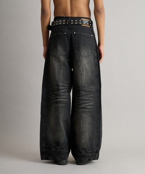 ANDER HUNK ジーンズ Overdyed Wide Flare Denim Pants/オーバー