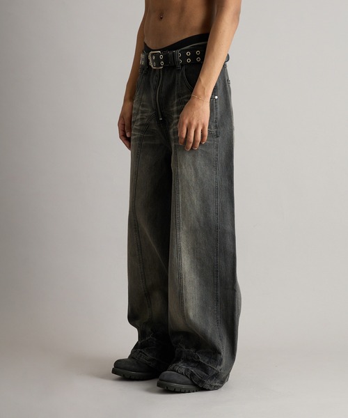 ANDER HUNK ジーンズ Overdyed Wide Flare Denim Pants/オーバー