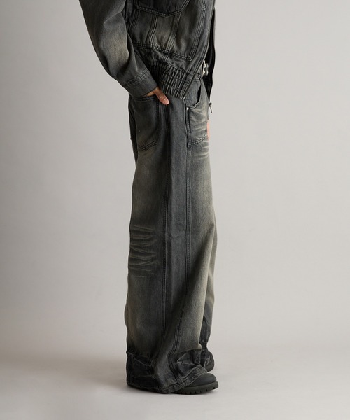 ANDER HUNK ジーンズ Overdyed Wide Flare Denim Pants/オーバー
