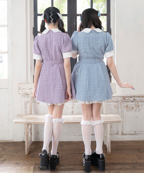 DearMyLove ワンピース サマーツイードハートパールワンピース