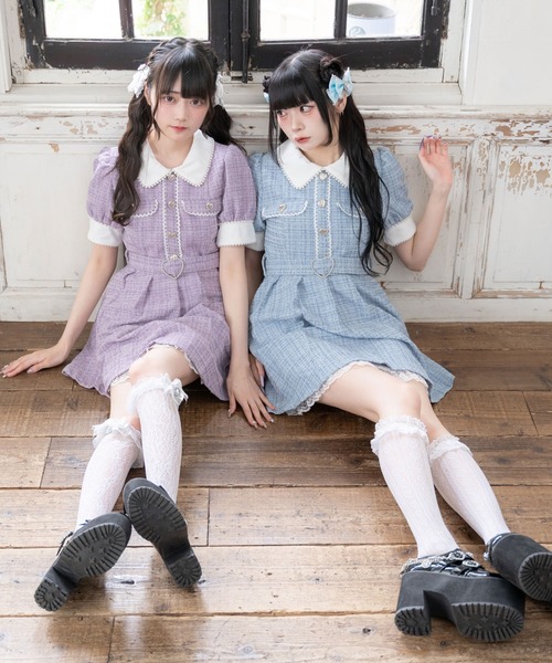 DearMyLove ワンピース サマーツイードハートパールワンピース