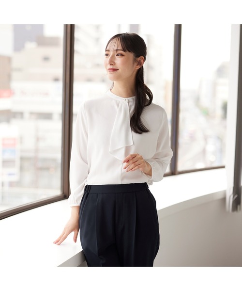 【美品】 ADORE サイドリボン ブラウス シャツ 長袖 ホワイト 38 M 717vZ5djNHL._UY350_.jpg
