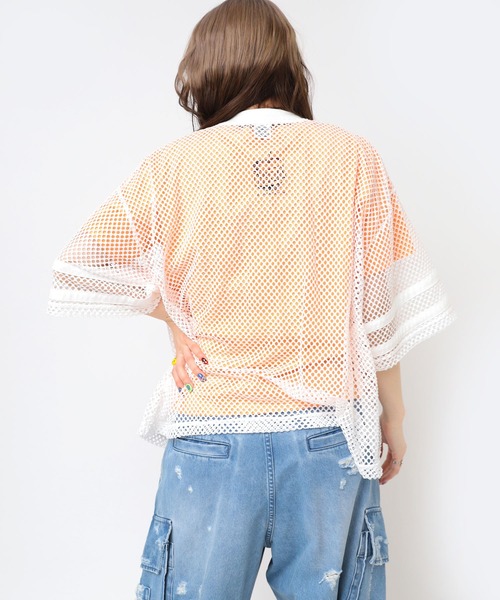 tシャツ M2477 アップリケメッシュオーバーＴ レディース RNA tシャツ M2477 アップリケメッシュオーバーT レディース