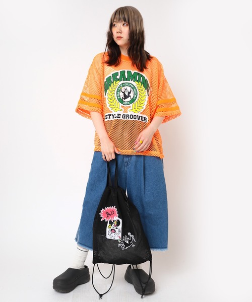 tシャツ M2477 アップリケメッシュオーバーＴ レディース RNA tシャツ M2477 アップリケメッシュオーバーT レディース