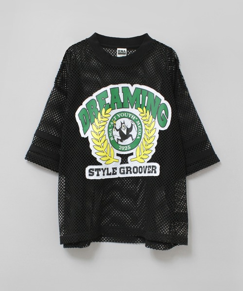 tシャツ M2477 アップリケメッシュオーバーＴ レディース M2477 アップリケメッシュオーバーT(M ホワイト): トップス