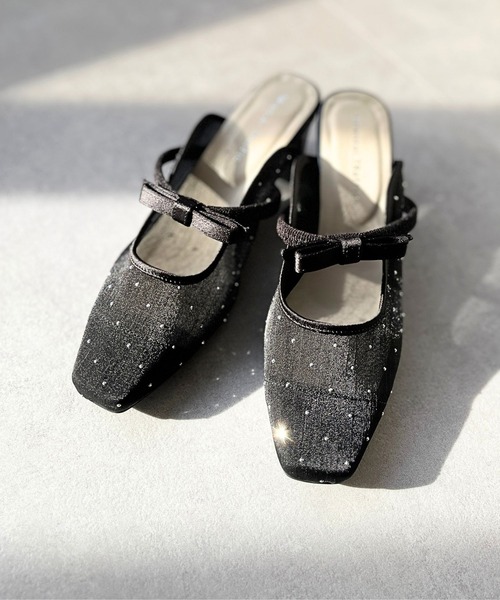 国内発送 25A リボンがエレガント＆キュート【CHANEL】ミュール org.jpg