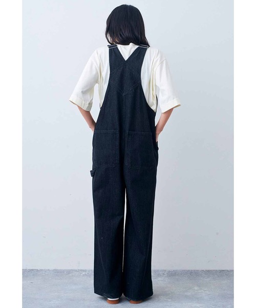 pinue デニムオールインワン　ブラック Live in comfort サロペット オーバーオール リブ イン
