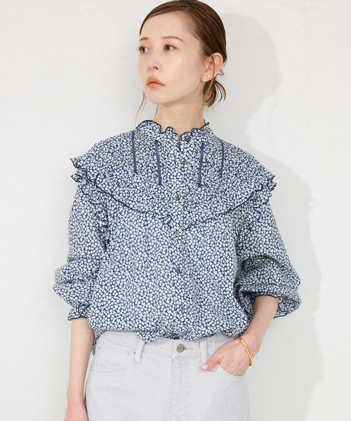 SLOBE IENA ブラウス シャツ 「WEB・一部店舗限定/追加」フリル