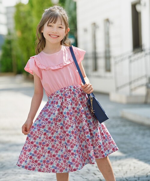 新品 組曲キッズ ワンピース 花 ピンク ドレスワンピース 130