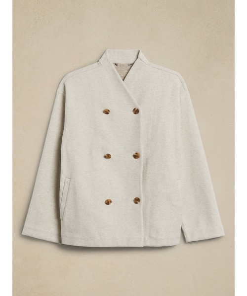 「BANANA REPUBLIC FACTORY STORE」 ノーカラージャケット X-SMALL ベージュ レディース_画像3