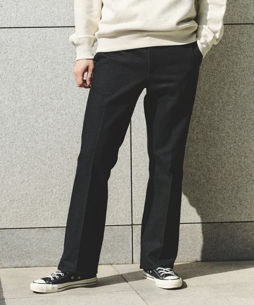 パンツ 「別注」ORTELO / シューカット ノープリーツ デニム スラックス メンズの画像