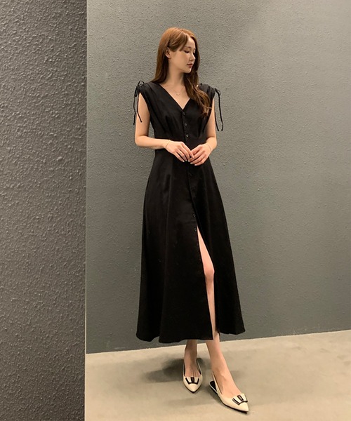 ワンピース Vネックノースリーブシャツワンピース : ZOZOTOWN Yahoo!店