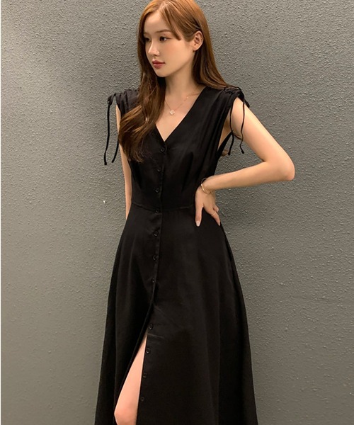 ワンピース Vネックノースリーブシャツワンピース : ZOZOTOWN Yahoo!店