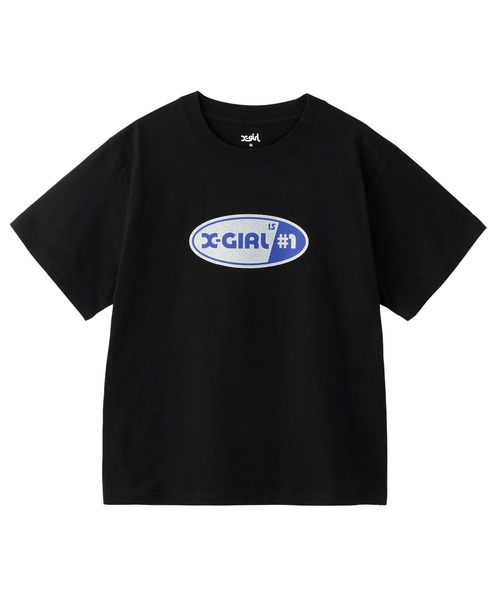tシャツ NUMBER 1 GLITTER OVAL LOGO S/S TEE レディース メンズ X-girl tシャツ NUMBER 1 GLITTER OVAL LOGO S/S TEE レディース