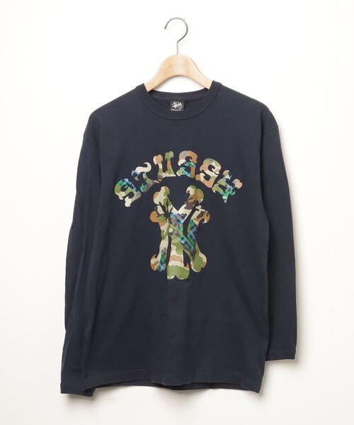 Stussy ネイビー 長袖Tシャツ Mサイズ STUSSY 「STUSSY」 長袖Tシャツ M ネイビー メンズ : ZOZOTOWN