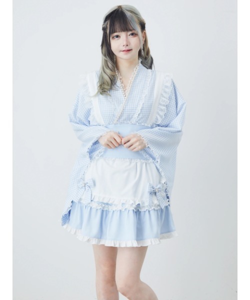 Ank Rouge ワンピース ギンガムメイド浴衣ドレス : ZOZOTOWN