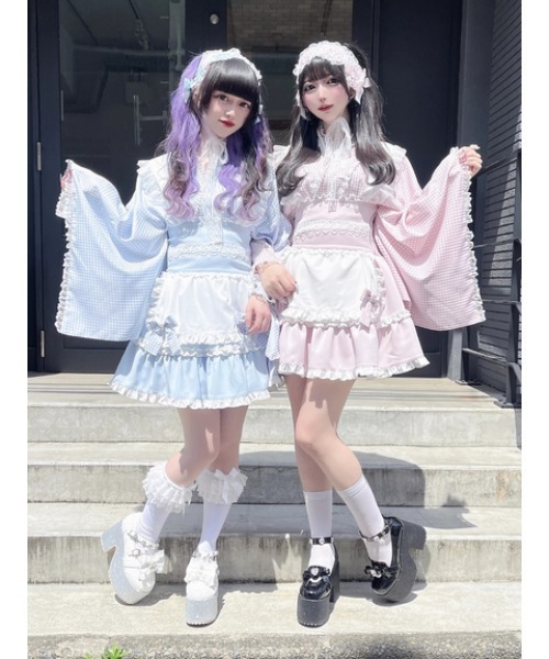Ank Rouge ワンピース ギンガムメイド浴衣ドレス : ZOZOTOWN