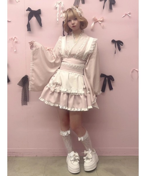 Ank Rouge ワンピース ギンガムメイド浴衣ドレス : ZOZOTOWN
