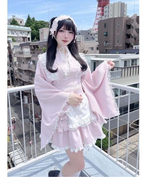 新品未使用 Ank Rouge 浴衣ワンピース ピンク Ank Rouge ワンピース ギンガムメイド浴衣ドレス : ZOZOTOWN