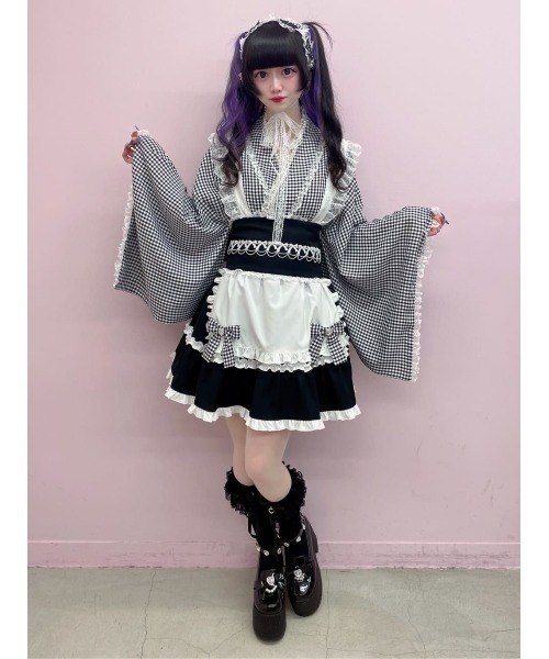 Ank Rouge ワンピース ギンガムメイド浴衣ドレス : ZOZOTOWN