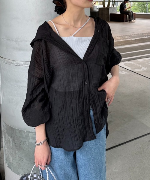 ブラウス シャツ ムードレイヤーシャツ（着こなし自在な、夏のシアーシャツ）/ Mood Layer Shirt レディース CIAOPANIC TYPY ブラウス シャツ 「冷房・日焼け対策に」体型