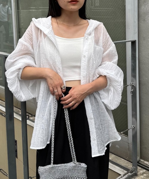 antiqua ブラウス シャツ マニッシュドット柄シャツ レディース