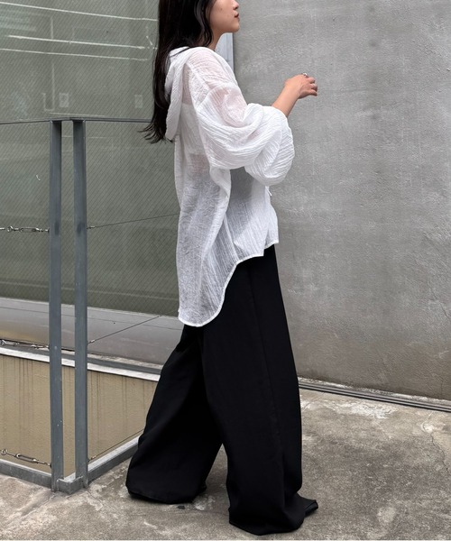 antiqua ブラウス シャツ マニッシュドット柄シャツ レディース