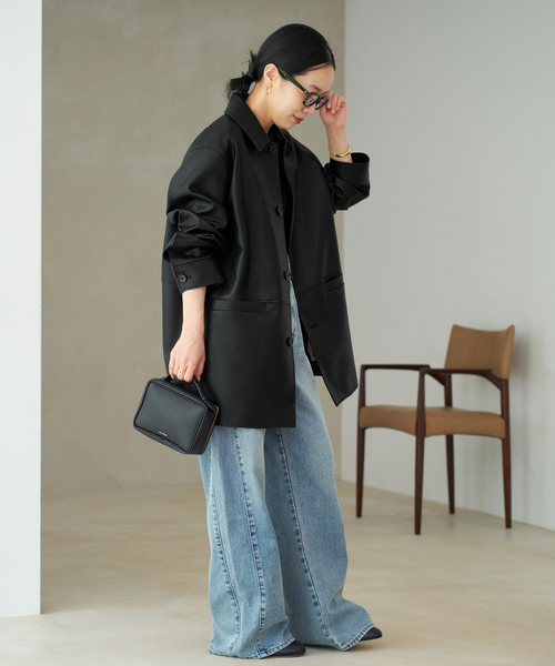 【Plage】　コート plage コート アウター Leather Like Car レディース : ZOZOTOWN