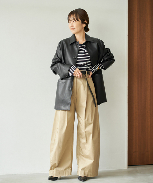 plage コート アウター Leather Like Car レディース : ZOZOTOWN