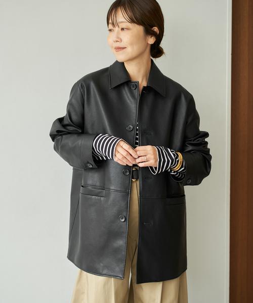 plage コート アウター Leather Like Car レディース : ZOZOTOWN