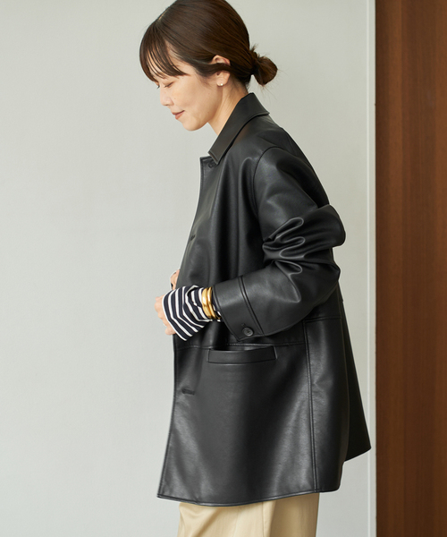 【Plage】　コート plage コート アウター Leather Like Car レディース : ZOZOTOWN