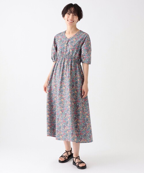 AfternoonTeaアフタヌーンティー Vネック リバティプリントワンピース Afternoon Tea ワンピース Vネックワンピース/リバティプリント
