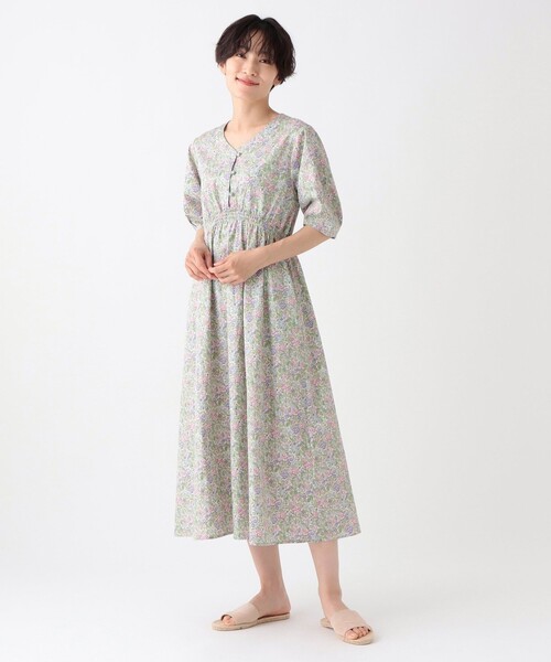 AfternoonTeaアフタヌーンティー Vネック リバティプリントワンピース Afternoon Tea ワンピース Vネックワンピース/リバティプリント