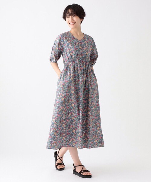 AfternoonTeaアフタヌーンティー Vネック リバティプリントワンピース Afternoon Tea ワンピース Vネックワンピース/リバティプリント