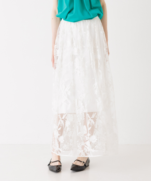 DESIGNWORKS スカート レースサイドラインスカート : ZOZOTOWN
