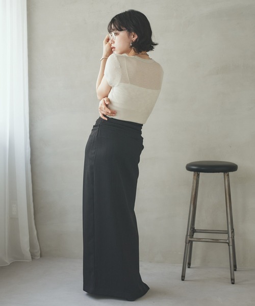 新品SeaRoomlynn TUCKスリットロングスカート グレージュM 新品SeaRoomlynn TUCKスリットロングスカート グレージュMの通販はau