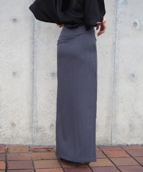 スカート tuck gather side slit skirt /タックギャザーサイドスリット