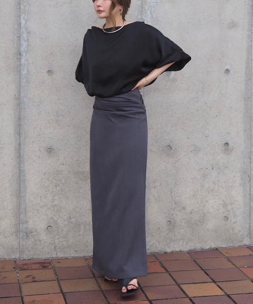 新品SeaRoomlynn TUCKスリットロングスカート グレージュM 新品SeaRoomlynn TUCKスリットロングスカート グレージュMの通販はau