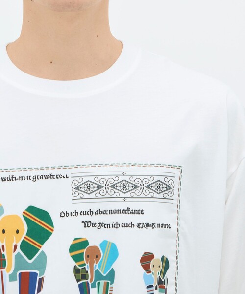CABaN（キャバン） tシャツ スビンコットン MIX PATTERNED ELEPHANT T