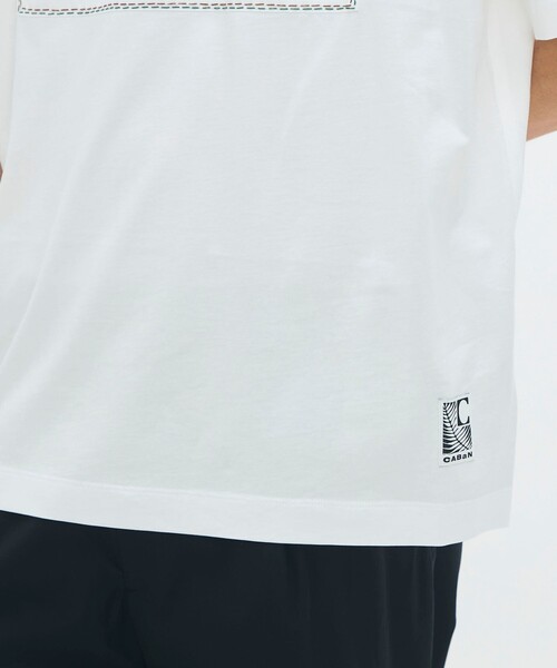 CABaN キャバン　スビンコットン パレルモプリントTシャツ S ホワイト caban（キャバン）の「□CABaN スビンコットン パレルモプリントT