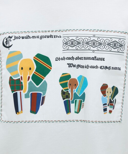 CABaN（キャバン） tシャツ スビンコットン MIX PATTERNED ELEPHANT T