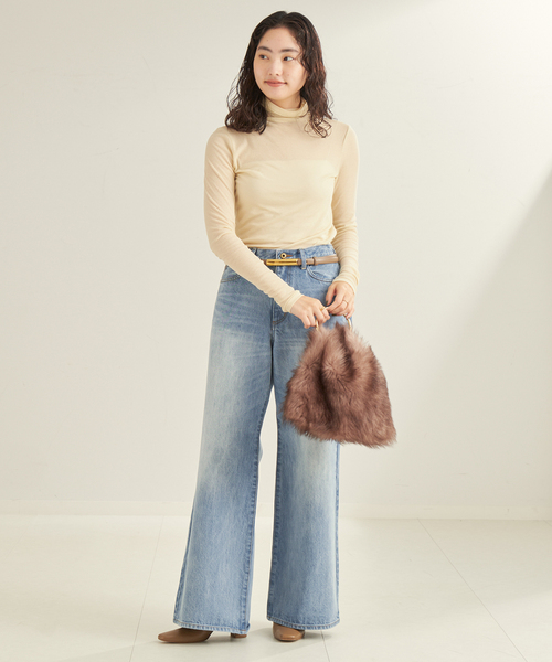 [Plage] обработка Denim брюки 38 голубой женский 